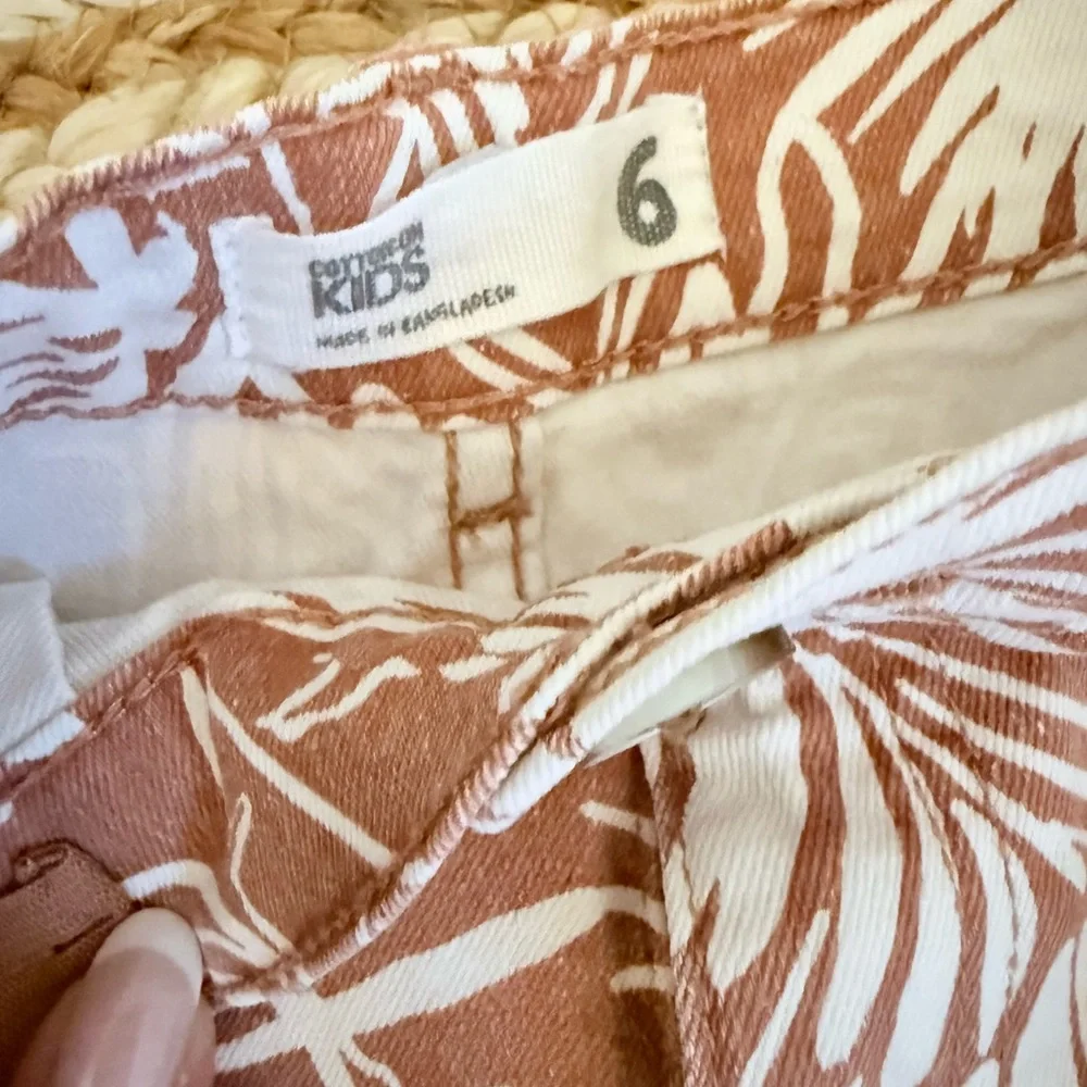 🌾 Cotton On Brown and White Casual Palazzo Pants